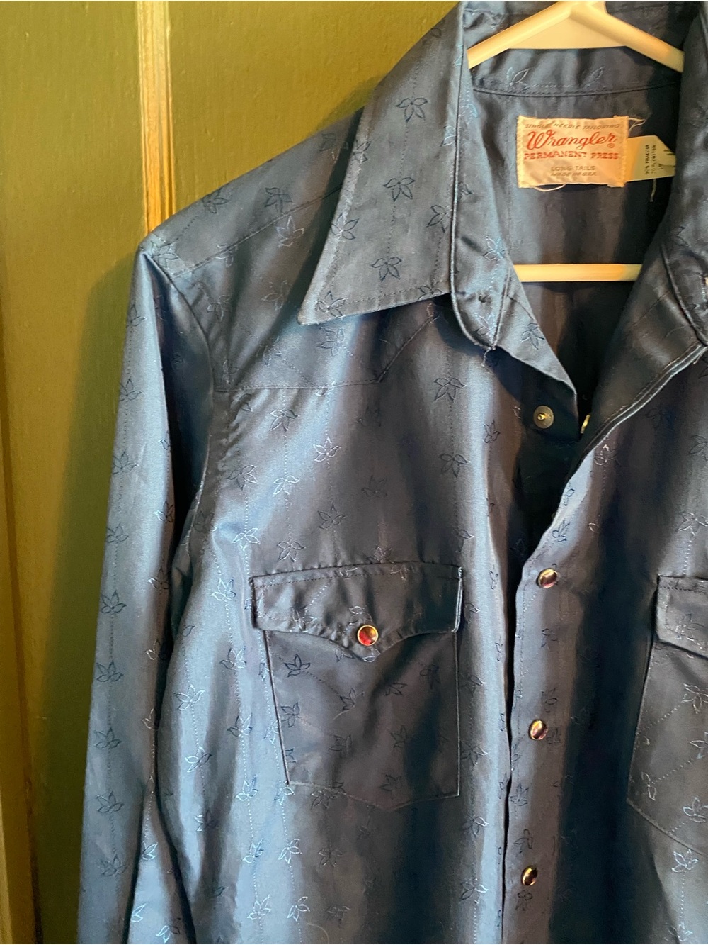 Vintage Wrangler Royal Blue Western Shirt
